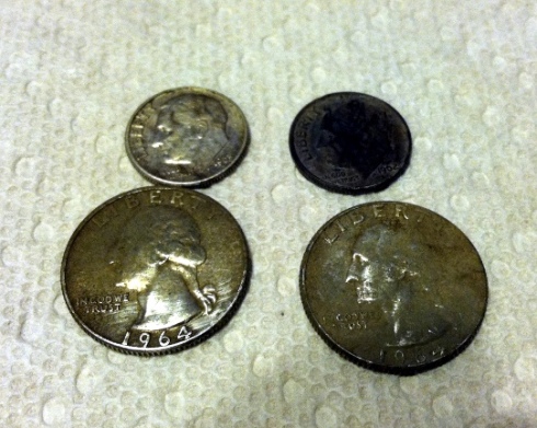 four silver coins